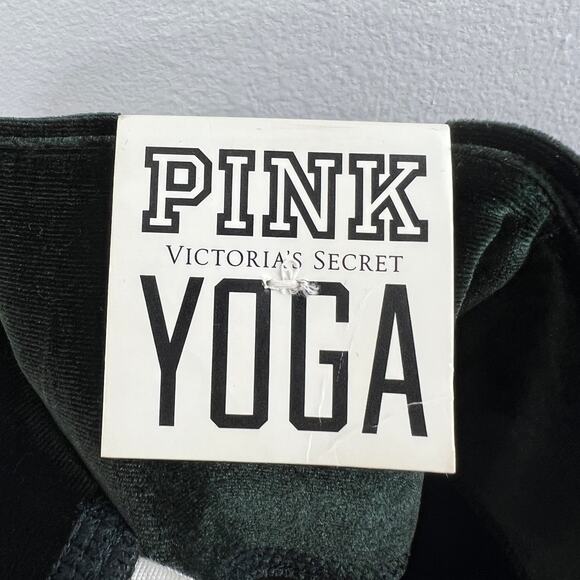 NWT Victoria's Secret PINK Green Crushed Velvet Flat Legging Sport Yoga Pant M - Picture 5 of 9